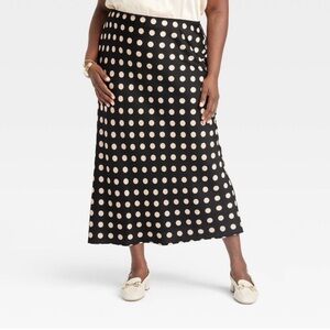 Polkadots maxi slip skirt
